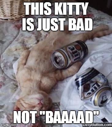 THIS KITTY IS JUST BAD NOT "BAAAAD" | made w/ Imgflip meme maker
