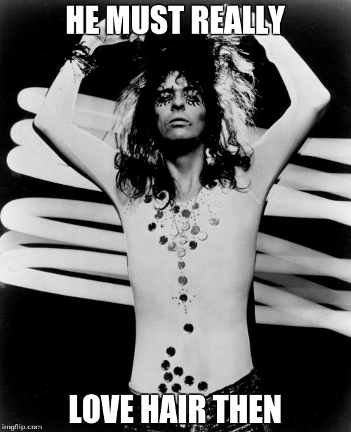 Alice Cooper | HE MUST REALLY LOVE HAIR THEN | image tagged in alice cooper | made w/ Imgflip meme maker