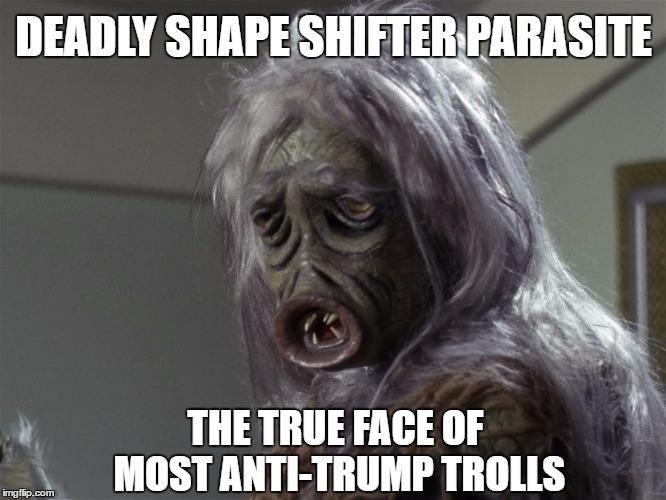 DEADLY SHAPE SHIFTER PARASITE THE TRUE FACE OF MOST ANTI-TRUMP TROLLS | made w/ Imgflip meme maker
