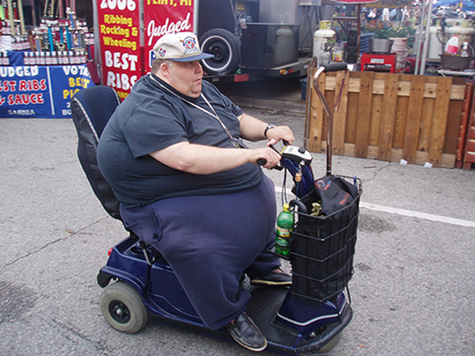 High Quality fat american on scooter Blank Meme Template