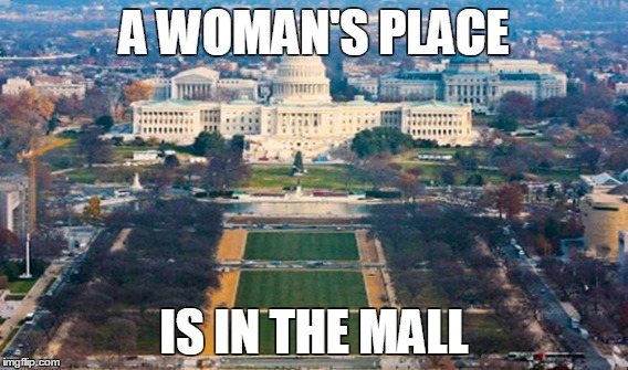 A Woman's Place | A WOMAN'S PLACE; IS IN THE MALL | image tagged in nastywoman | made w/ Imgflip meme maker