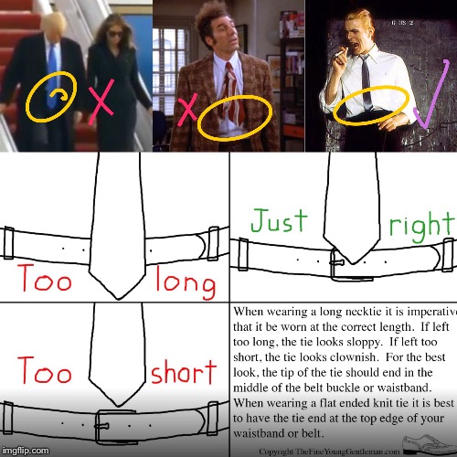 How To Tie A Tie | image tagged in trump,kramer,david bowie,president | made w/ Imgflip meme maker