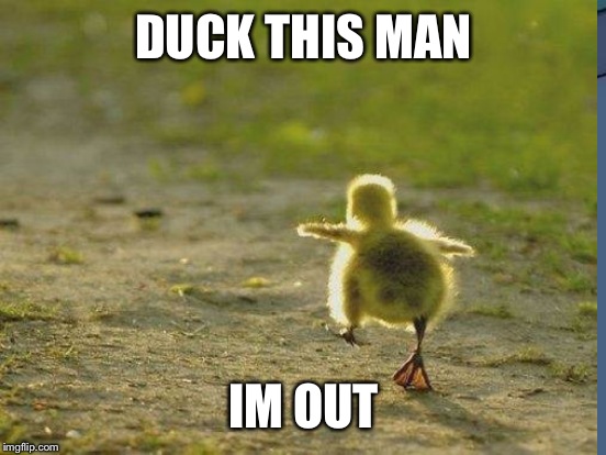 DUCK THIS MAN IM OUT | made w/ Imgflip meme maker