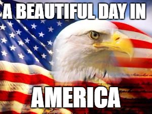 President Trump | A BEAUTIFUL DAY IN; AMERICA | image tagged in american flag,memes | made w/ Imgflip meme maker