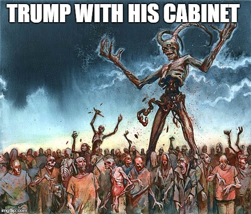 TRUMP WITH HIS CABINET | image tagged in trump's cabinet | made w/ Imgflip meme maker