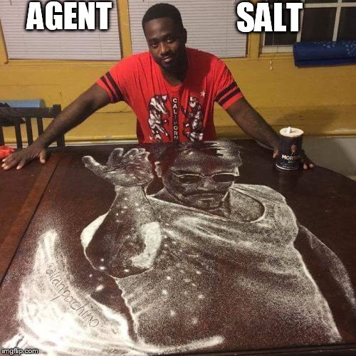 this guy has some skills | AGENT; SALT | image tagged in salt,art,meme,wow | made w/ Imgflip meme maker