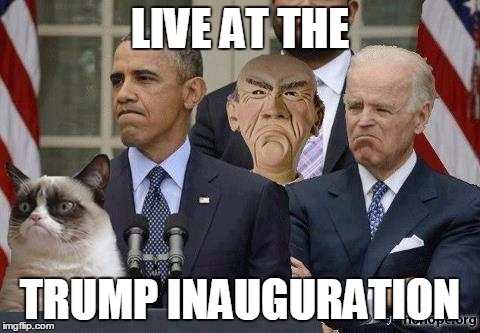 You know it's gotta be painful | LIVE AT THE; TRUMP INAUGURATION | image tagged in obama at trump inauguration | made w/ Imgflip meme maker