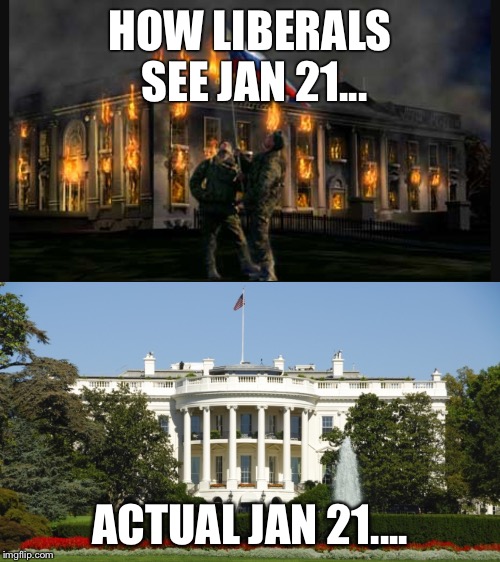 HOW LIBERALS SEE JAN 21... ACTUAL JAN 21.... | image tagged in donald trump | made w/ Imgflip meme maker