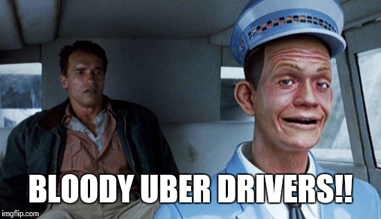 Johnny cab | BLOODY UBER DRIVERS!! | image tagged in johnny cab | made w/ Imgflip meme maker