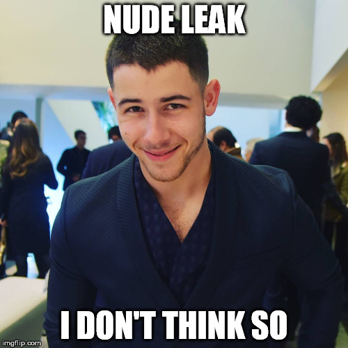Nick Jonas Leaked Nudes | NUDE LEAK; I DON'T THINK SO | image tagged in nick jonas,leaked nudes,catfish | made w/ Imgflip meme maker