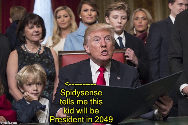 Remember This Kid | <---------- Spidysense tells me this kid will be President in 2049 | image tagged in donald trump approves | made w/ Imgflip meme maker
