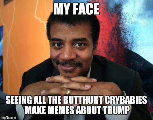 MY FACE SEEING ALL THE BUTTHURT CRYBABIES MAKE MEMES ABOUT TRUMP | made w/ Imgflip meme maker