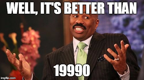 Steve Harvey Meme | WELL, IT'S BETTER THAN 19990 | image tagged in memes,steve harvey | made w/ Imgflip meme maker