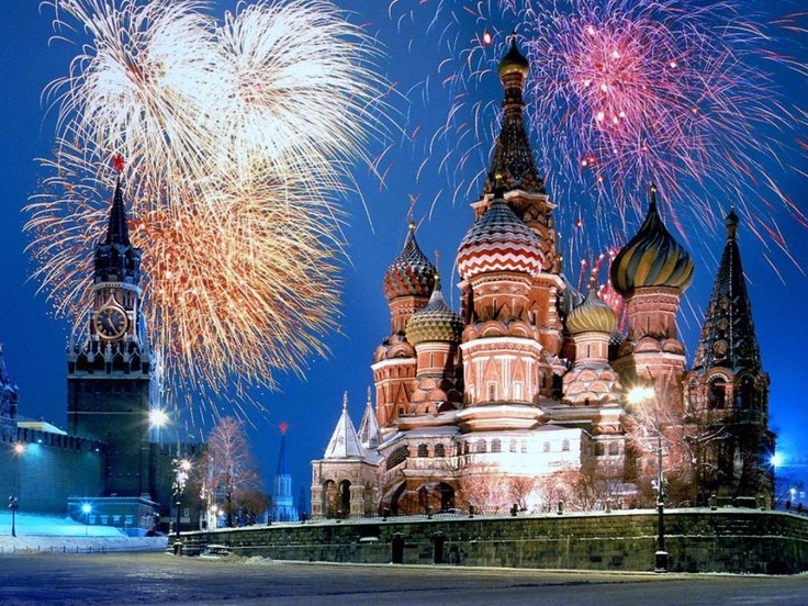 High Quality fireworks over the Kremlin Blank Meme Template