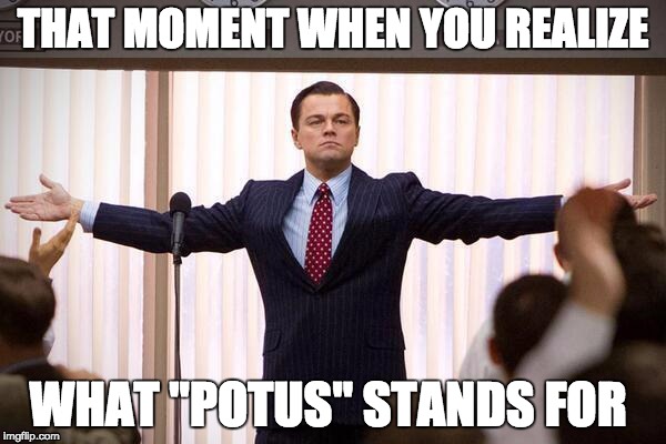 duh | THAT MOMENT WHEN YOU REALIZE; WHAT "POTUS" STANDS FOR | image tagged in that moment | made w/ Imgflip meme maker