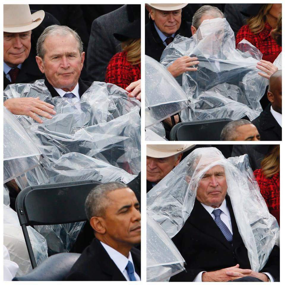 Bush rain coat Blank Meme Template