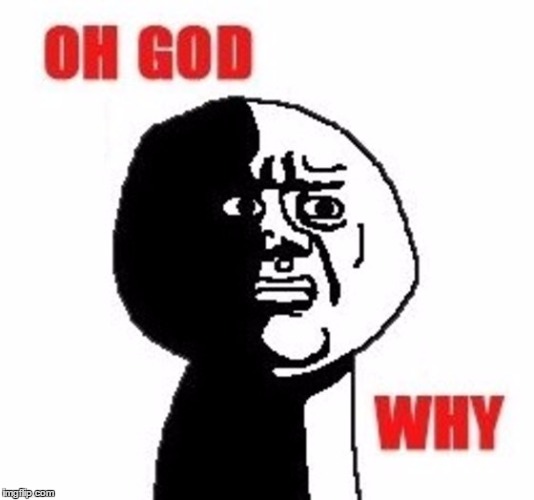 Oh God Why | _ | image tagged in oh god why | made w/ Imgflip meme maker