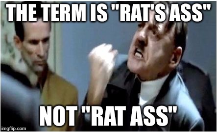 THE TERM IS "RAT'S ASS" NOT "RAT ASS" | made w/ Imgflip meme maker