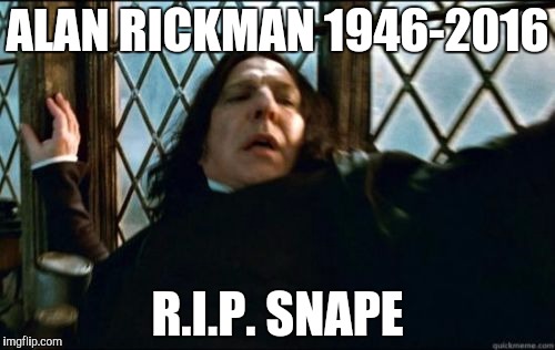 Snape Meme | ALAN RICKMAN 1946-2016; R.I.P. SNAPE | image tagged in memes,snape | made w/ Imgflip meme maker