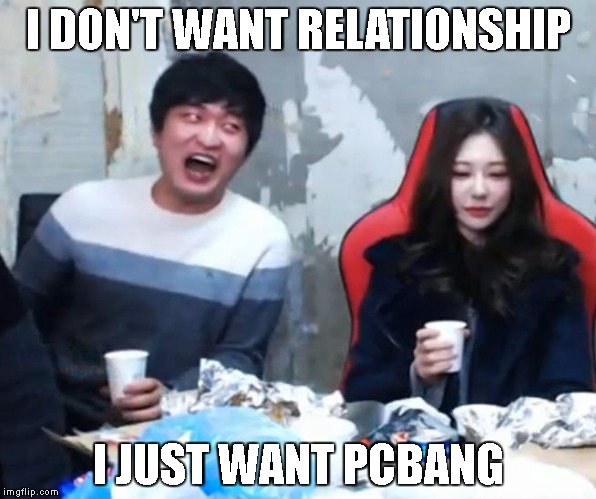 Overly Flirty Flash | I DON'T WANT RELATIONSHIP; I JUST WANT PCBANG | image tagged in overly flirty flash | made w/ Imgflip meme maker