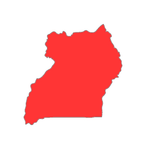 High Quality Uganda Red Map Blank Meme Template