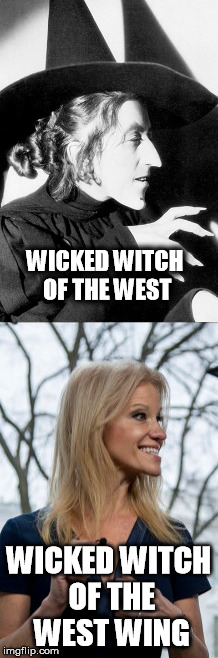 Wicked Witch of the West Wing | WICKED WITCH OF THE WEST; WICKED WITCH OF THE WEST WING | image tagged in gop,kellyanne conway,donald trump | made w/ Imgflip meme maker
