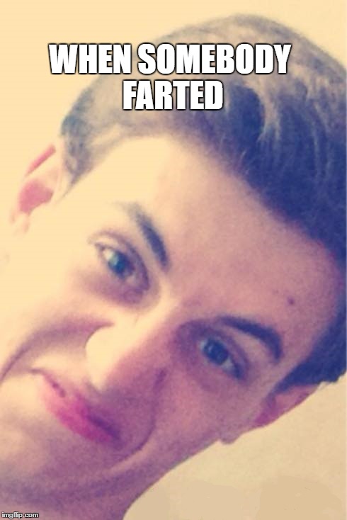 That face | WHEN SOMEBODY FARTED | image tagged in fart,face | made w/ Imgflip meme maker