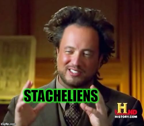 Ancient Aliens Meme | STACHELIENS | image tagged in memes,ancient aliens | made w/ Imgflip meme maker