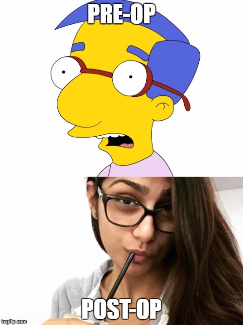Anybody seeing this? | PRE-OP; POST-OP | image tagged in porn,simpsons | made w/ Imgflip meme maker