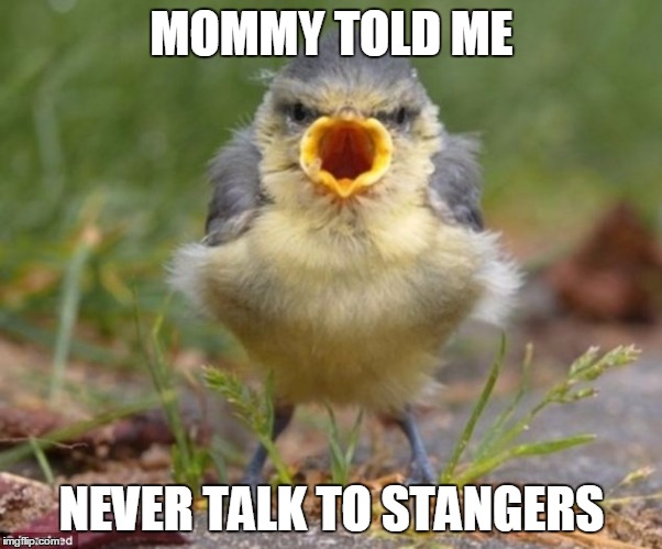 MOMMY TOLD ME NEVER TALK TO STANGERS | made w/ Imgflip meme maker