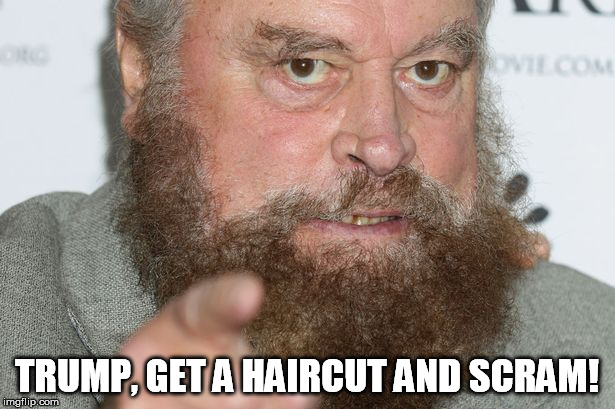 Blessed | TRUMP, GET A HAIRCUT AND SCRAM! | image tagged in blessed | made w/ Imgflip meme maker