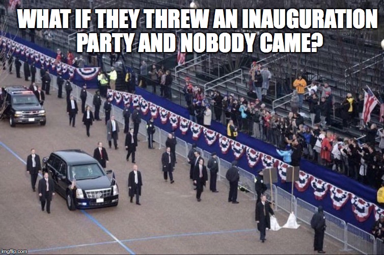Empty Stands | WHAT IF THEY THREW AN INAUGURATION PARTY AND NOBODY CAME? | image tagged in inauguration party,empty stands,trump,nobody came,bobcrespodotcom | made w/ Imgflip meme maker