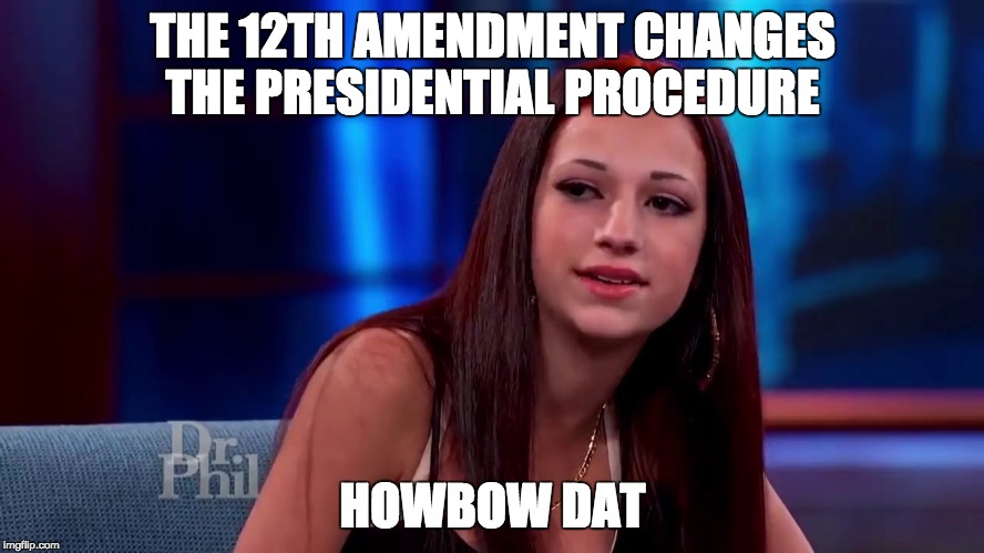 Catch me outside how bout dat | THE 12TH AMENDMENT CHANGES THE PRESIDENTIAL PROCEDURE; HOWBOW DAT | image tagged in catch me outside how bout dat | made w/ Imgflip meme maker