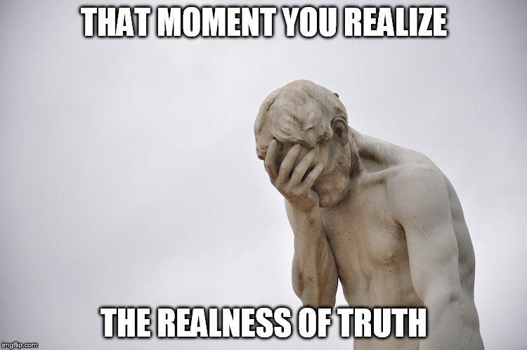 Disappointment | THAT MOMENT YOU REALIZE; THE REALNESS OF TRUTH | image tagged in disappointment | made w/ Imgflip meme maker