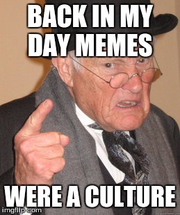 Back In My Day | BACK IN MY DAY MEMES; WERE A CULTURE | image tagged in memes,back in my day | made w/ Imgflip meme maker