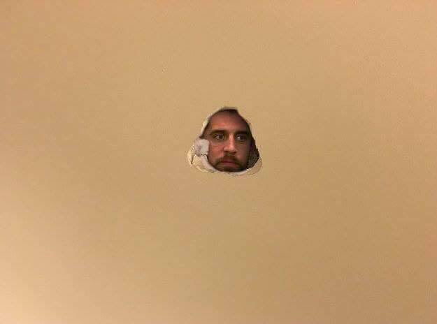 High Quality arron rodgers hole in wall Blank Meme Template