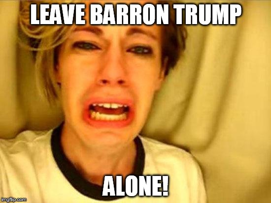 Leave Britney Alone | LEAVE BARRON TRUMP; ALONE! | image tagged in leave britney alone | made w/ Imgflip meme maker