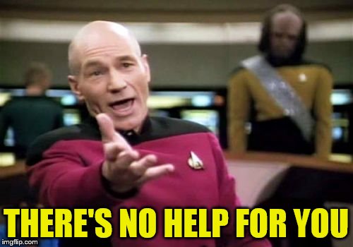 Picard Wtf Meme | THERE'S NO HELP FOR YOU | image tagged in memes,picard wtf | made w/ Imgflip meme maker