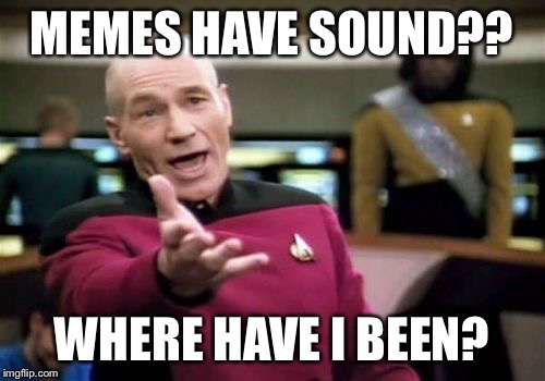 Picard Wtf Meme | MEMES HAVE SOUND?? WHERE HAVE I BEEN? | image tagged in memes,picard wtf | made w/ Imgflip meme maker