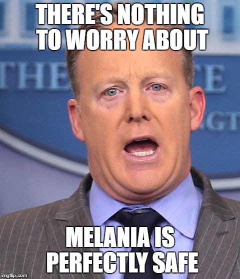#SaveMelania | THERE'S NOTHING TO WORRY ABOUT; MELANIA IS PERFECTLY SAFE | image tagged in save melania,alternative facts,trump lies,melania trump,memes | made w/ Imgflip meme maker