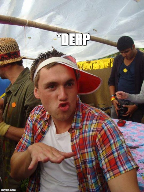 derp | *DERP | image tagged in derp | made w/ Imgflip meme maker