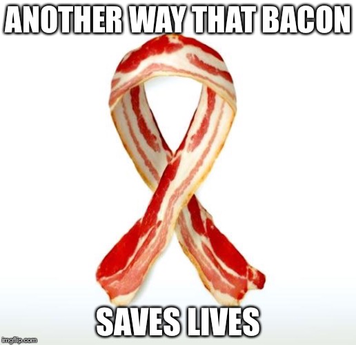 Bacon Ribbon | ANOTHER WAY THAT BACON; SAVES LIVES | image tagged in bacon ribbon | made w/ Imgflip meme maker