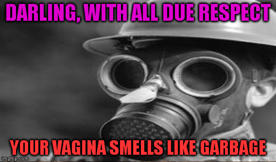 DARLING, WITH ALL DUE RESPECT YOUR VA**NA SMELLS LIKE GARBAGE | made w/ Imgflip meme maker