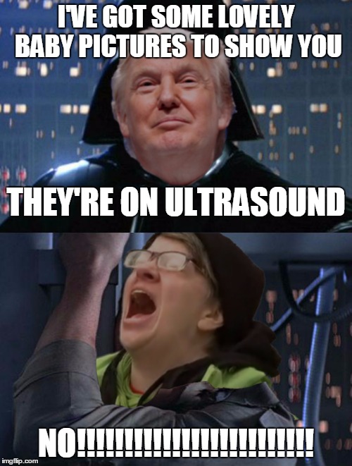 Tormentor in Chief | I'VE GOT SOME LOVELY BABY PICTURES TO SHOW YOU; THEY'RE ON ULTRASOUND; NO!!!!!!!!!!!!!!!!!!!!!!!!! | image tagged in i am your presdent | made w/ Imgflip meme maker