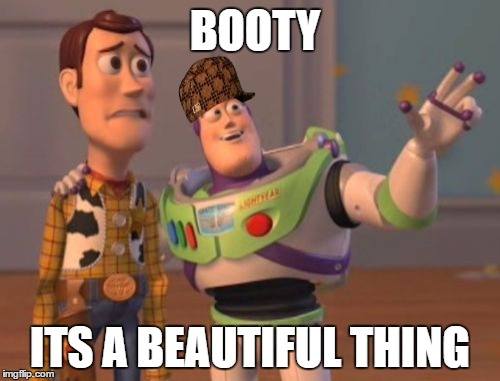 X, X Everywhere Meme | BOOTY; ITS A BEAUTIFUL THING | image tagged in memes,x x everywhere,scumbag | made w/ Imgflip meme maker