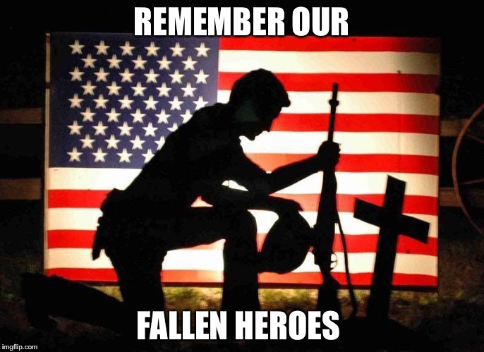 Fallen Soldier | REMEMBER OUR; FALLEN HEROES | image tagged in fallen soldier | made w/ Imgflip meme maker