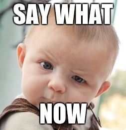 Skeptical Baby | SAY WHAT; NOW | image tagged in memes,skeptical baby | made w/ Imgflip meme maker