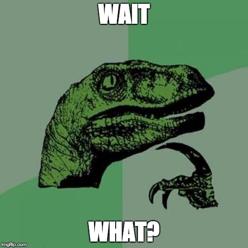 Philosoraptor | WAIT; WHAT? | image tagged in memes,philosoraptor | made w/ Imgflip meme maker