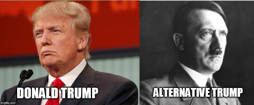 Alternative Trump | DONALD TRUMP; ALTERNATIVE TRUMP | image tagged in donald trump,alternative facts,hitler,adolf hitler | made w/ Imgflip meme maker
