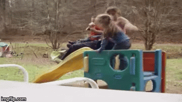 Why playgrounds have a recommended age | image tagged in gifs,funny,fail | made w/ Imgflip video-to-gif maker